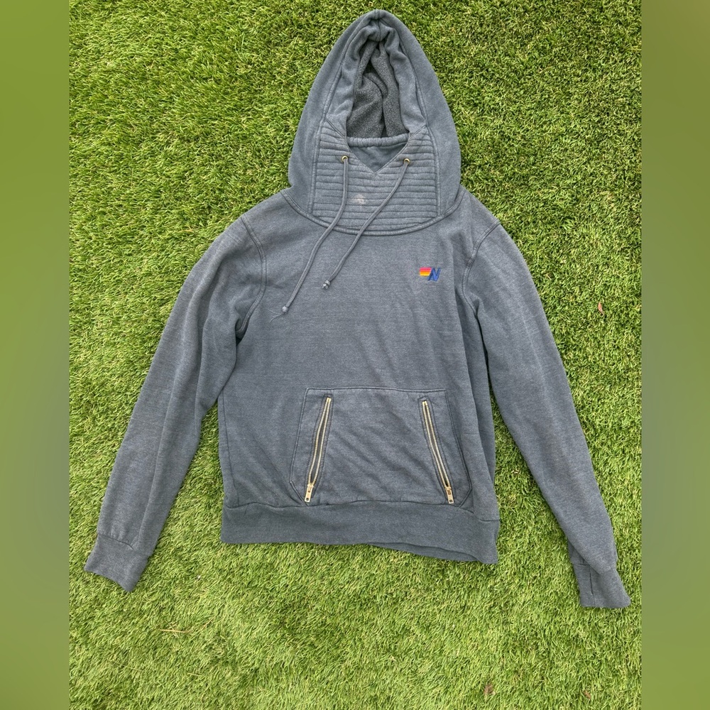 Aviator Nation large blue Hoodie ninja